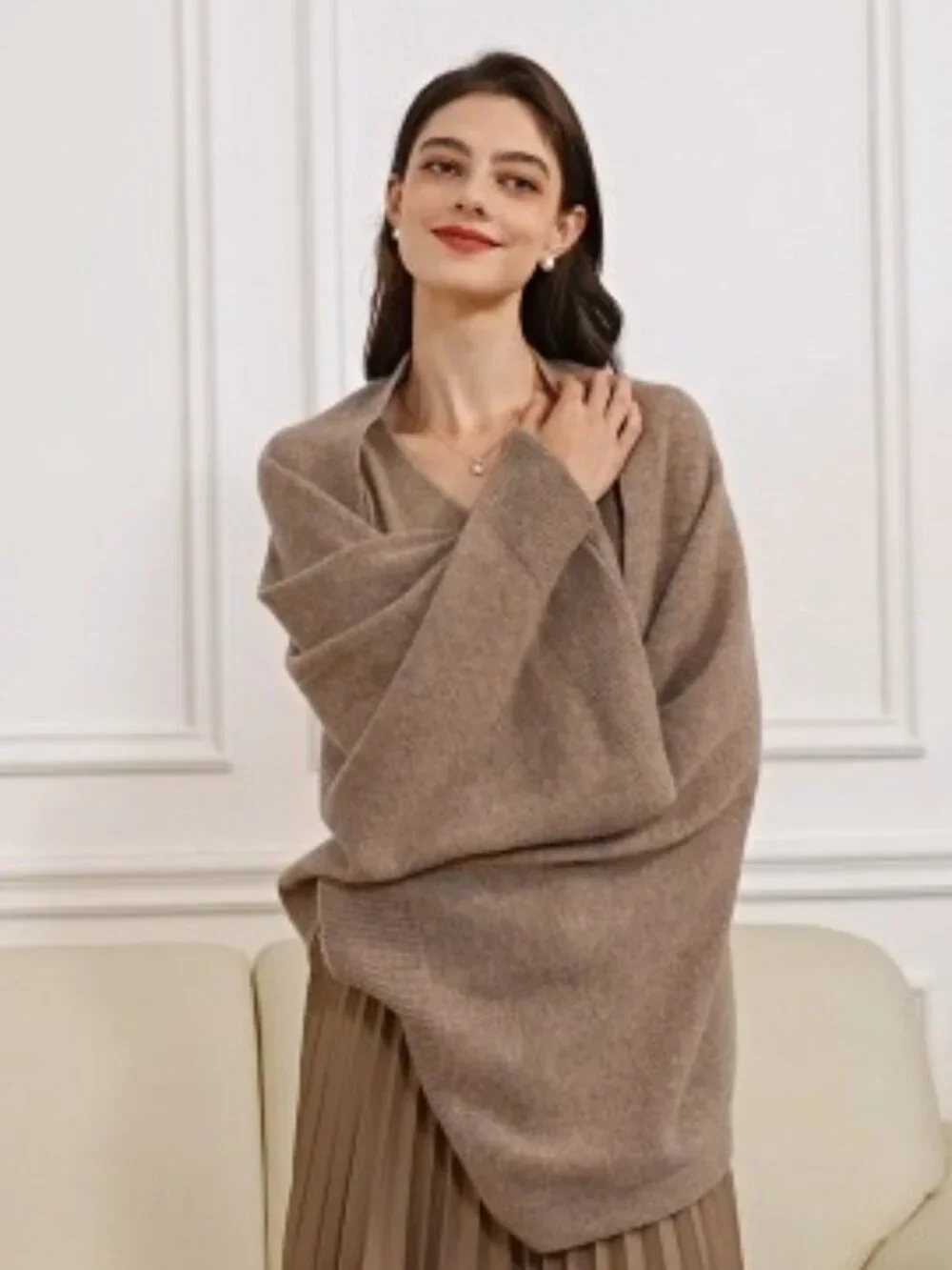 30% Wool 70% Nylon Pashmina Shawl Wrap Cape
